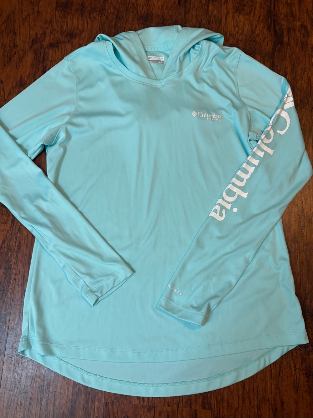 Columbia Women's Aqua Hooded Long-Sleeve Performance Shirt